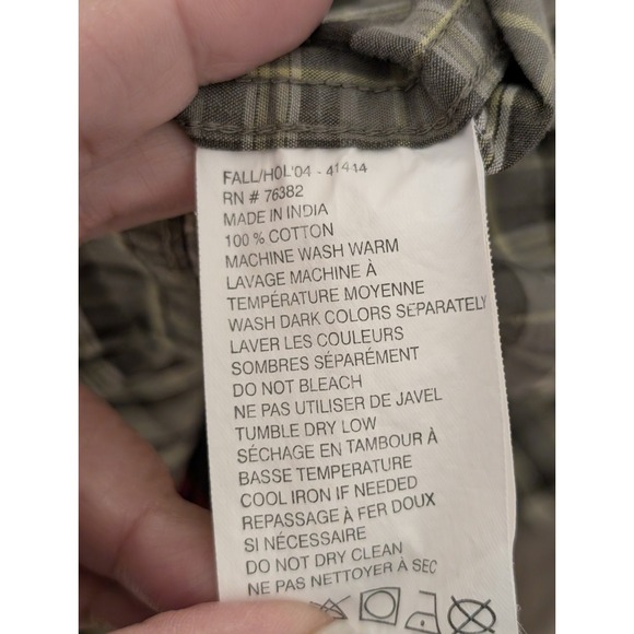 Timberland Men's 100% Cotton Khaki Plaid Button Up Shirt XL Outdoors‎ Rugged - Picture 8 of 8